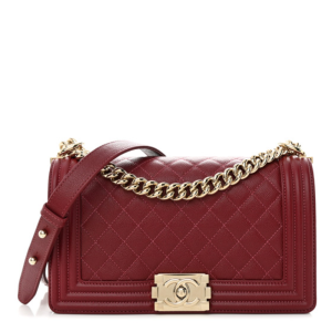 Superfake Chanel Medium Dark Red Quilted Caviar Boy Flap Ruthenium Hardware