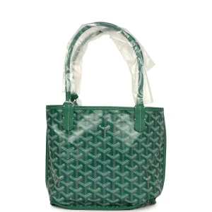 Supefake Goyard Goyardine Green Mini Anjou Bag Palladium Hardware
