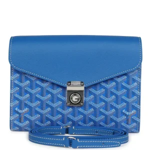 Superfake Goyard Goyardine Sky Blue Chypre Wallet-Pouch Palladium Hardware