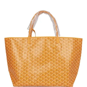 Superfake Goyard Goyardine Yellow GM St. Louis Tote Bag Palladium Hardware