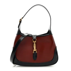 Superfake Gucci Boarded Dyana Lux Calfskin Bi-Color Small Jackie 1961 Hobo Burgundy Navy Polished Gold Hardware