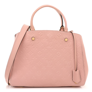 Superfake Louis Vuitton Montaigne BB Rose Poudre Empreinte Gold Hardware