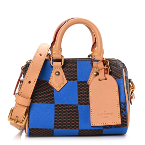 Superfake Louis Vuitton Speedy Bandouliere 18 Blue Damier Pop Go Gold Hardware