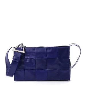 superfake bottega veneta purple paper calfskin maxi intreccio cassette crossbody bag