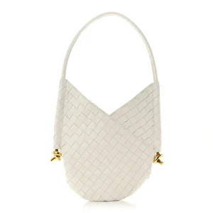 superfake bottega veneta white nappa intrecciato small solstice hobo gold hardware