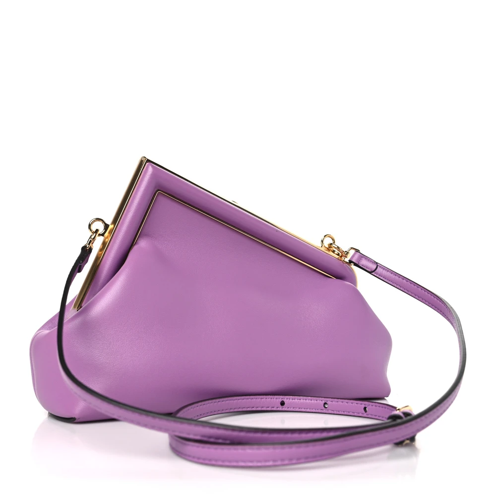 superfake fendi first in agapanto shiny nappa small gold hardware