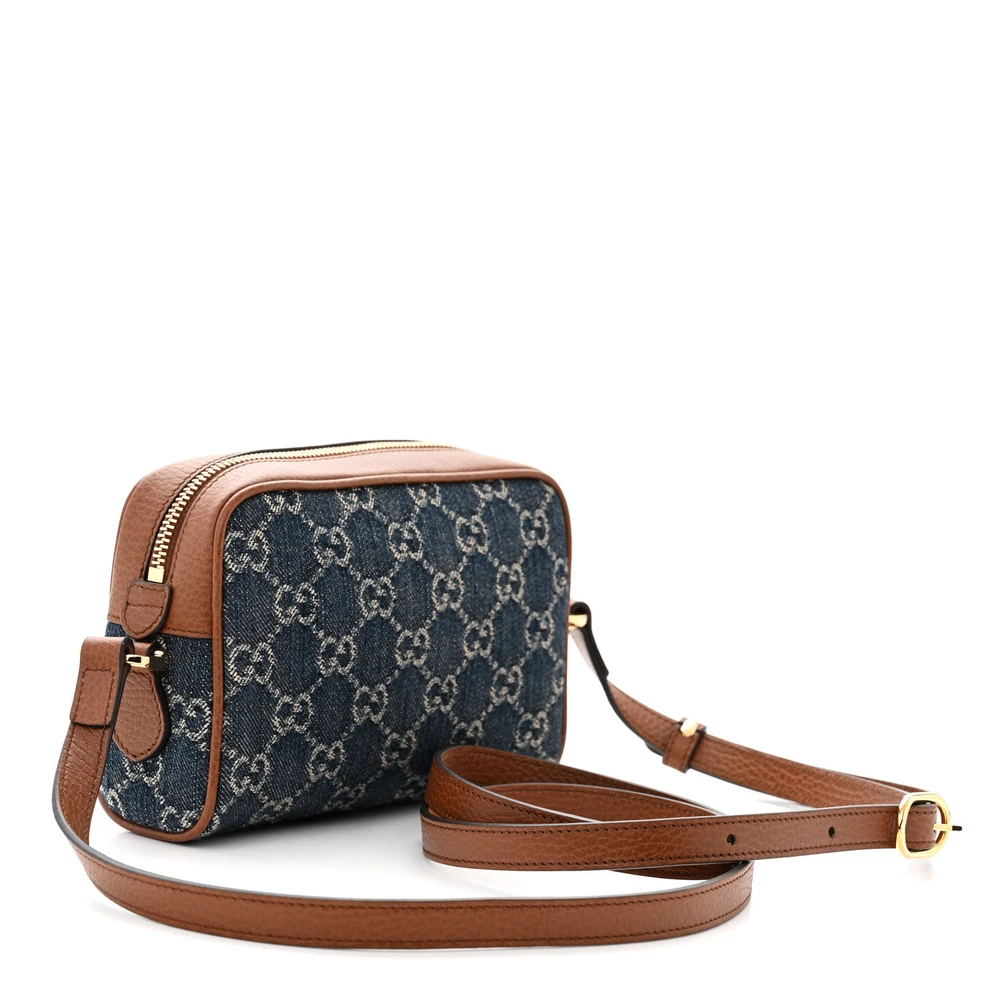superfake gucci blue tea/cuir/epilog new denim gg monogram canvas & dollar calfskin ophidia shoulder bag mini gold hardware