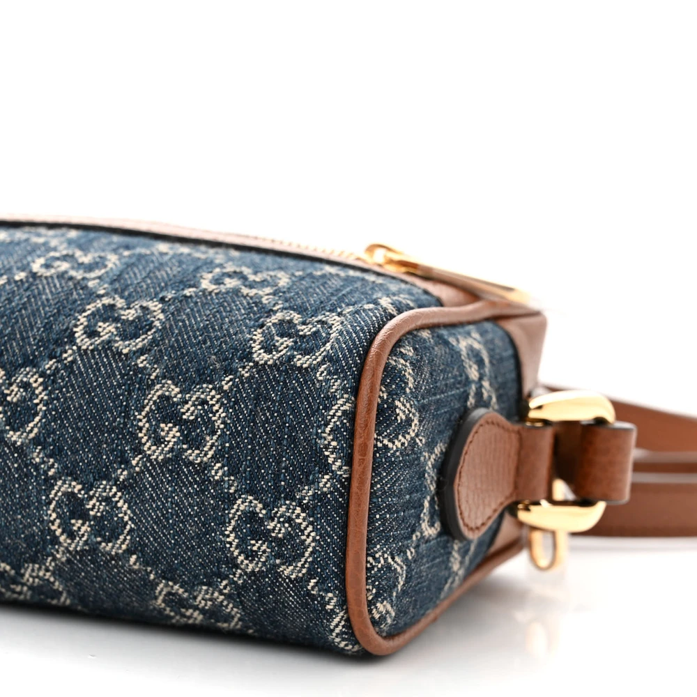 superfake gucci blue tea/cuir/epilog new denim gg monogram canvas & dollar calfskin ophidia shoulder bag mini gold hardware